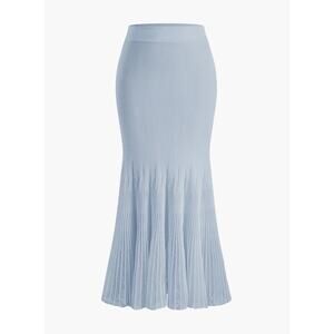 Mesh Panel Pleated Skirt